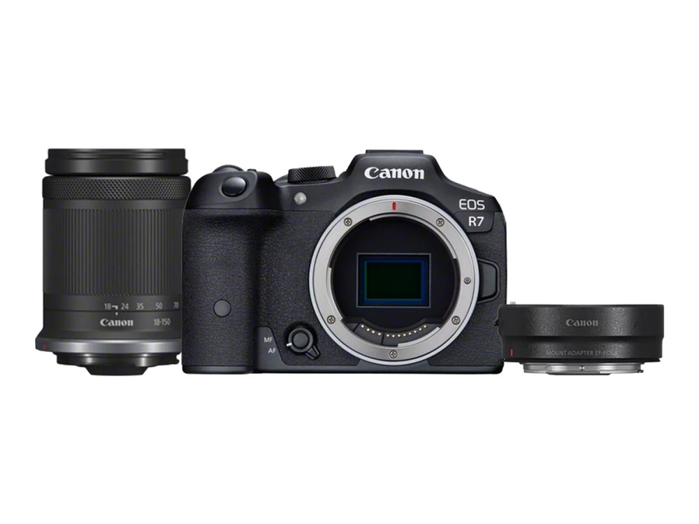 Eos R7 Digitalkamera Spejlløst 32.5 Mp 4k 60 Fps 8.3x Optisk Zoom Rf S 18 150 Mm F3.5 6.3 Is Stm Objektiv Wi Fi, Bluetooth fra Canon