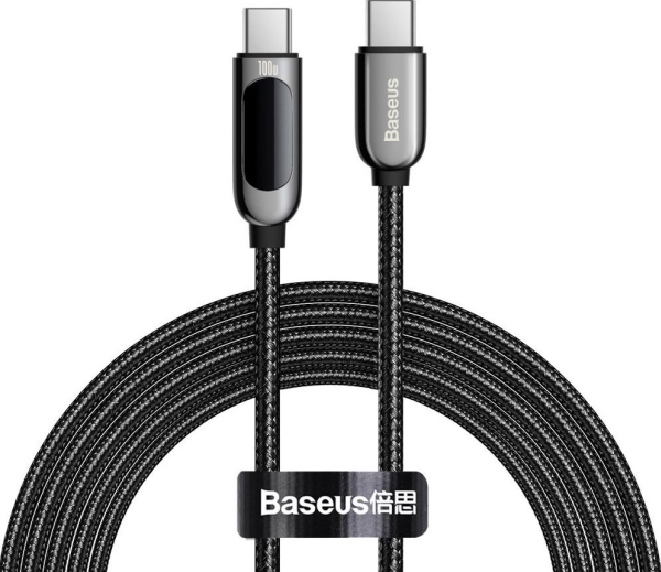 Usb Til Usb C   Kabel 100 W, 2 M   Sort (6953156206595) fra Baseus