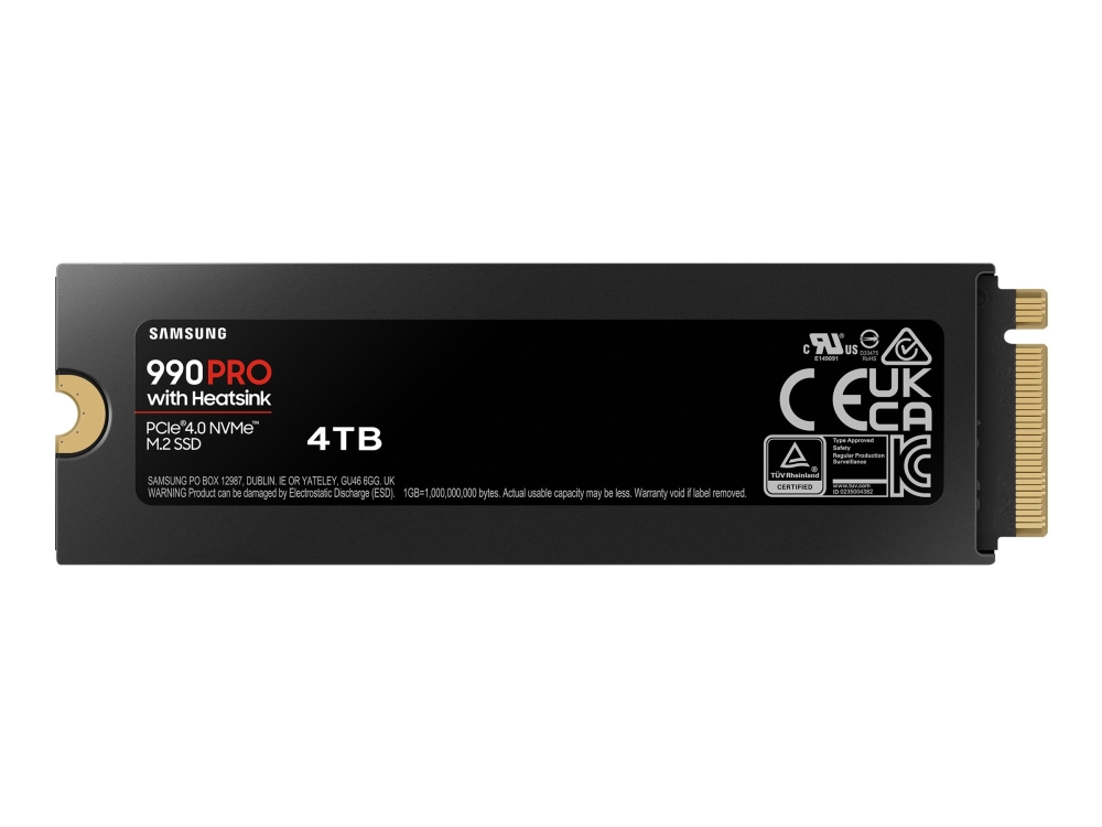 990 Pro Mz V9p4t0cw   Ssd   Krypteret   4 Tb   Intern   M.2 2280   Pcie 4.0 X4 (nvme)   256 Bit Aes   Tcg Opal Encryption   Integreret Kølele fra Samsung