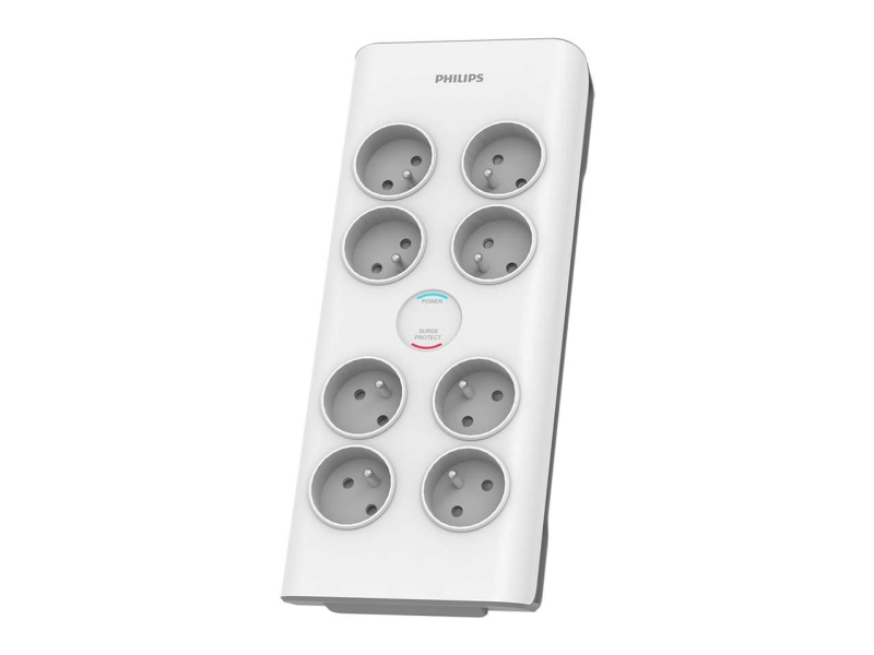 Spn7080wa 60, 900 J, 8 Ac Stikkontakt(er), 3680 W, 16 A, Hvid, 2 M fra Philips