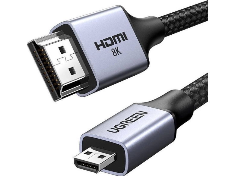 Adapter Cable Micro Hdmi   Hdmi 2.1 8k 2m   Hd164   Grey fra Ugreen