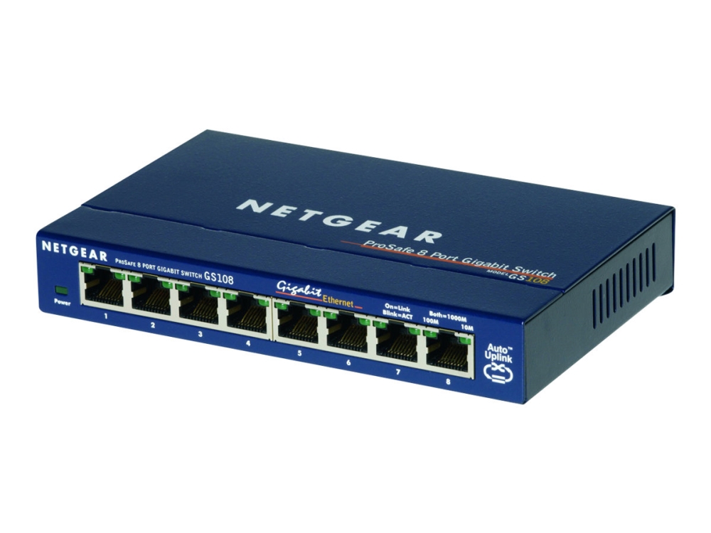 Gs108   Switch   8 X 10 100 1000   Desktop fra Netgear