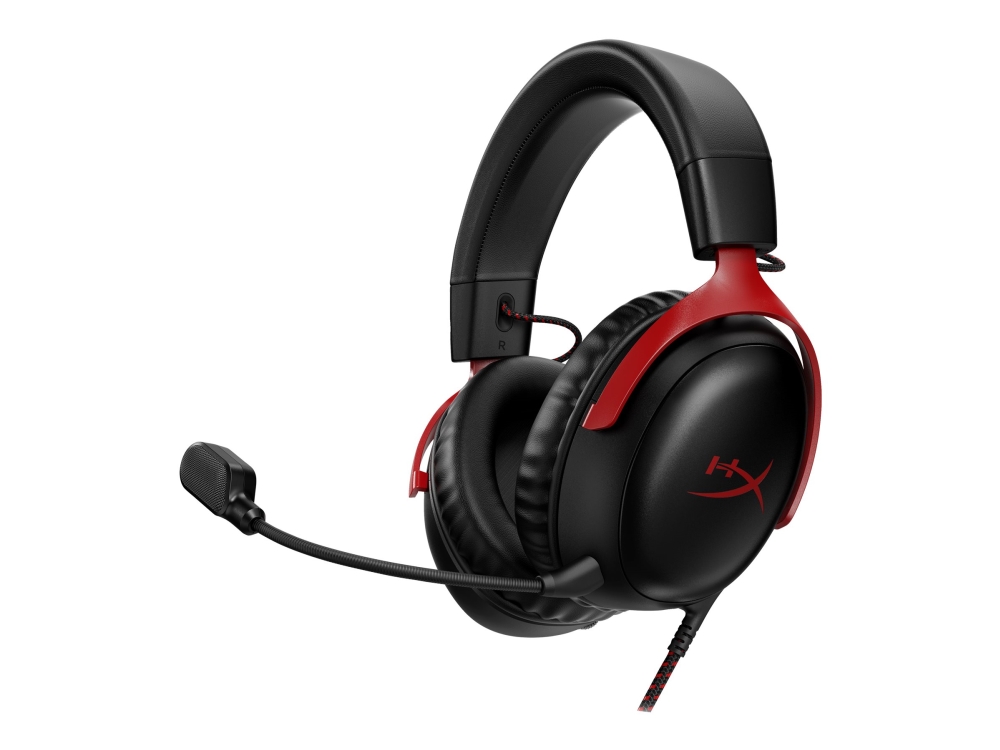 Hyperx Cloud 3   Headset   Fuld Størrelse   Kablet   Usb, 3,5 Mm Jackstik   Sort, Rød fra Hp