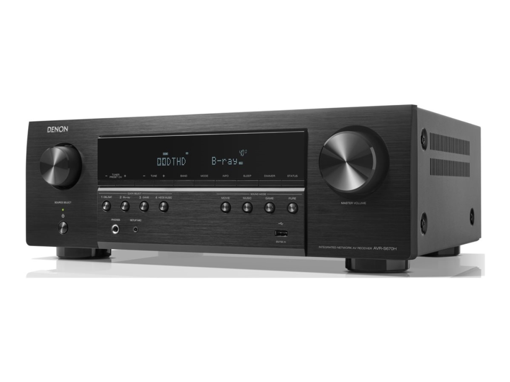 Avr S670h   Av Netværksmodtager   8k   60 Fps   Hdr   5.2 Kanal   5 X 75 Watt   Sort fra Denon
