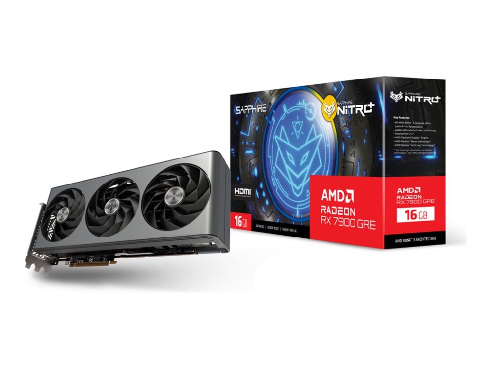 Sapphire Nitro+ Radeon Rx 7900 Gre 16gb   Grafikkort   Radeon Rx 7900 Gre   16 Gb Gddr6   Pcie 4.0 X16   2 X Displayport, 2 X Hdmi fra Sapphire Technology