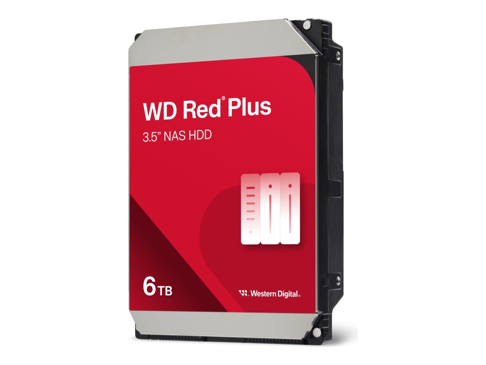 Wd Red Plus Wd60efpx Harddisk 6 Tb Intern 3.5" Sata 6gb S 5400 Rpm Buffer: 256 Mb fra Western Digital