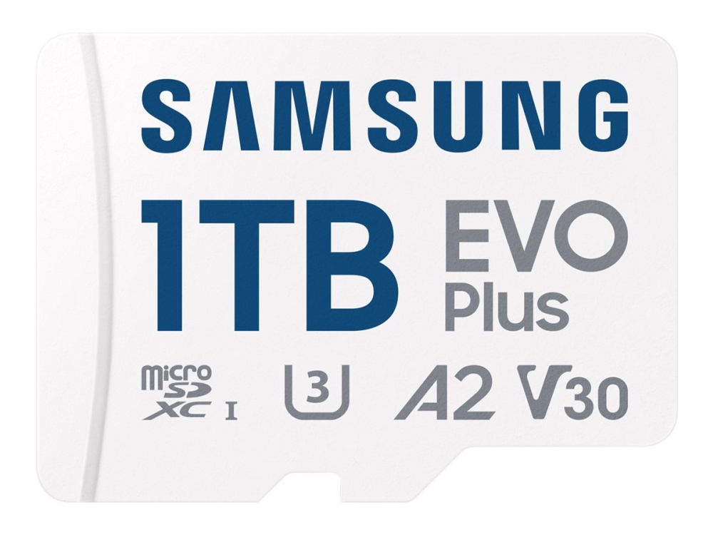 Evo Plus Mb Mc1t0sa   Flashhukommelseskort (microsdxc Til Sd Adapter Inkluderet)   1 Tb   A2   Video Class V30   Uhs I U3   Class10   Microsd fra Samsung