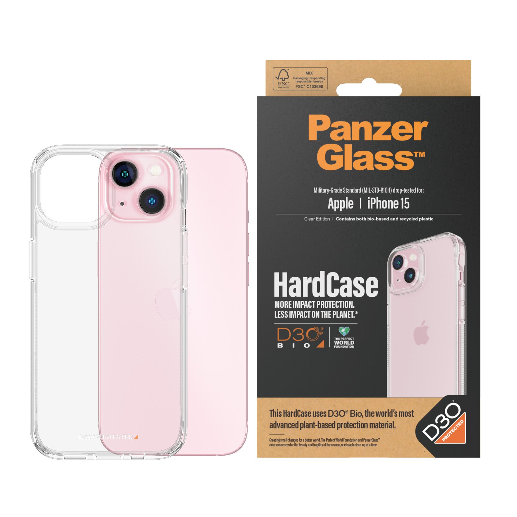 ™ | Hardcase   Bagsidecover   Gennemsigtigt | Apple Iphone 15 fra Panzerglass