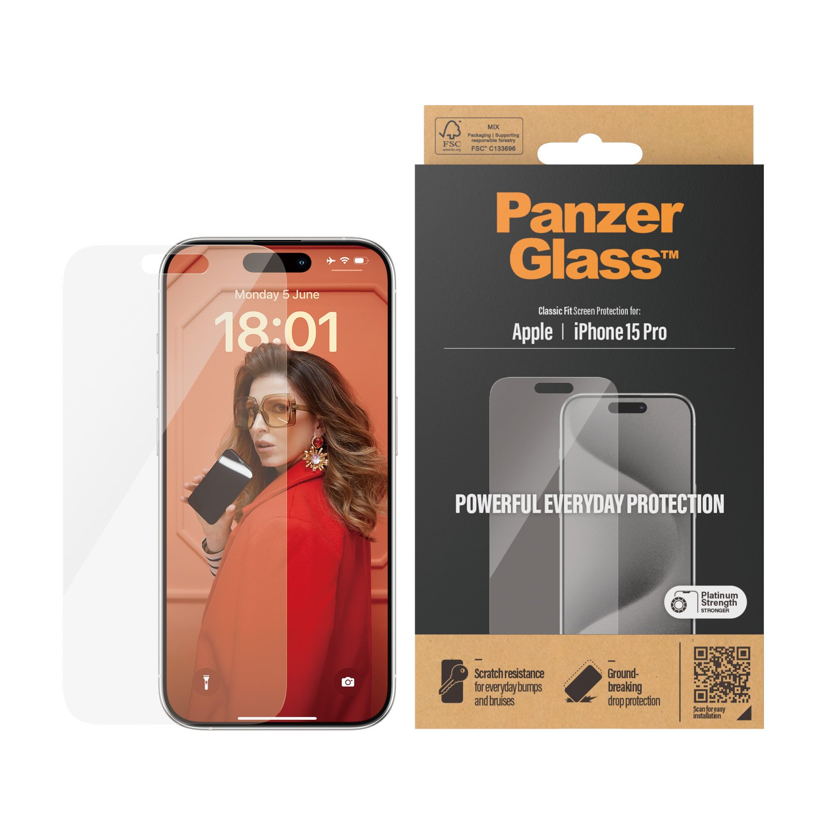 ™ | Skærmbeskyttelse   Classic Fit | Apple Iphone 15 Pro fra Panzerglass