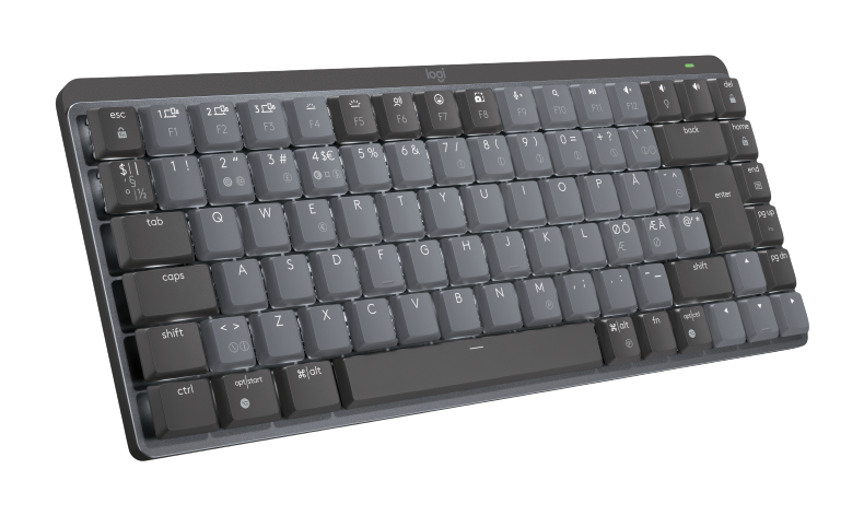 ® | Mx Keys Mechanical Mini   Tastatur   Bagbelyst   Bluetooth, 2.4 Ghz   Pan Nordic   Tastkontakt: Gl Tactile   Grafit fra Logitech