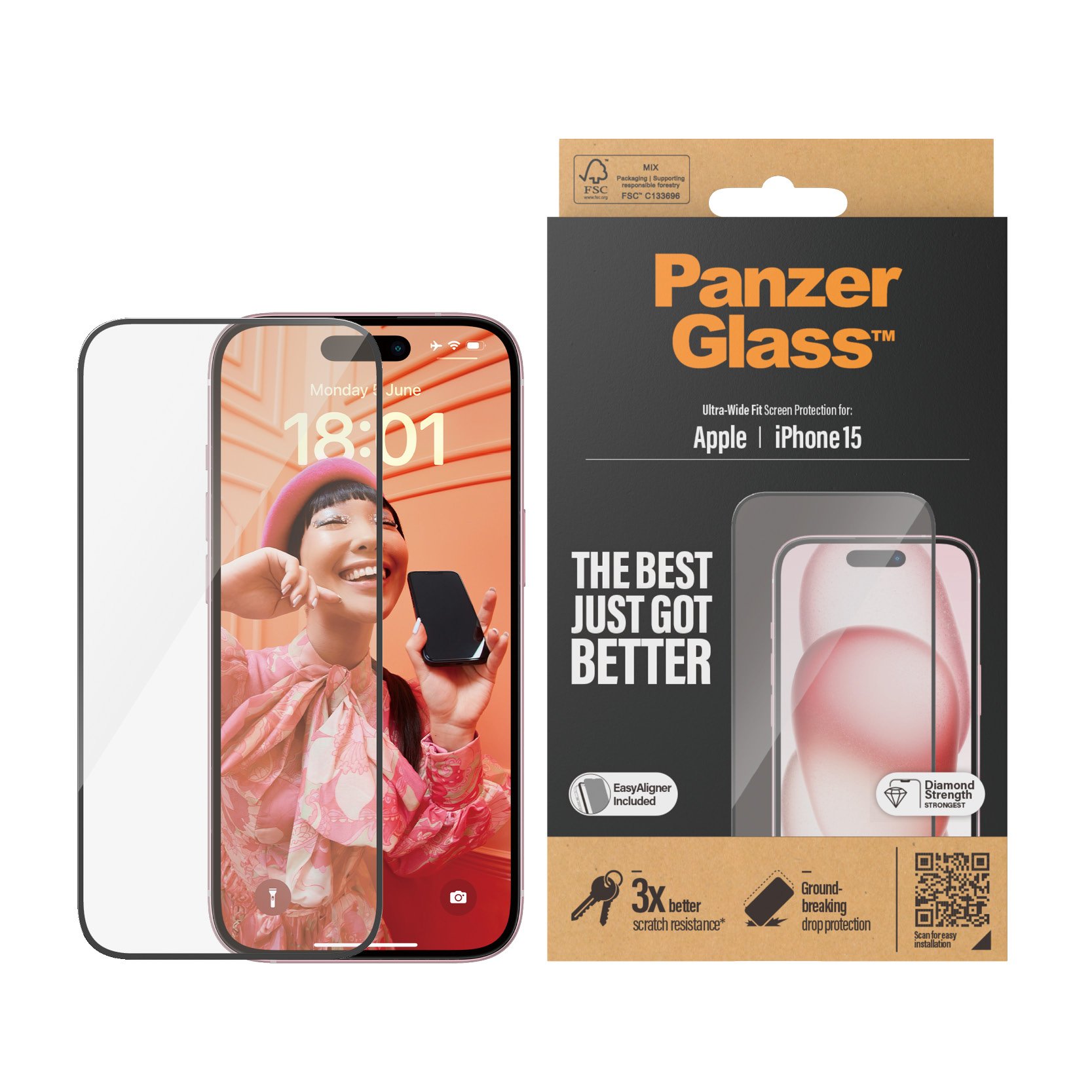 ™ | Skærmbeskyttelse   Ultra Wide Fit | Apple Iphone 15 fra Panzerglass