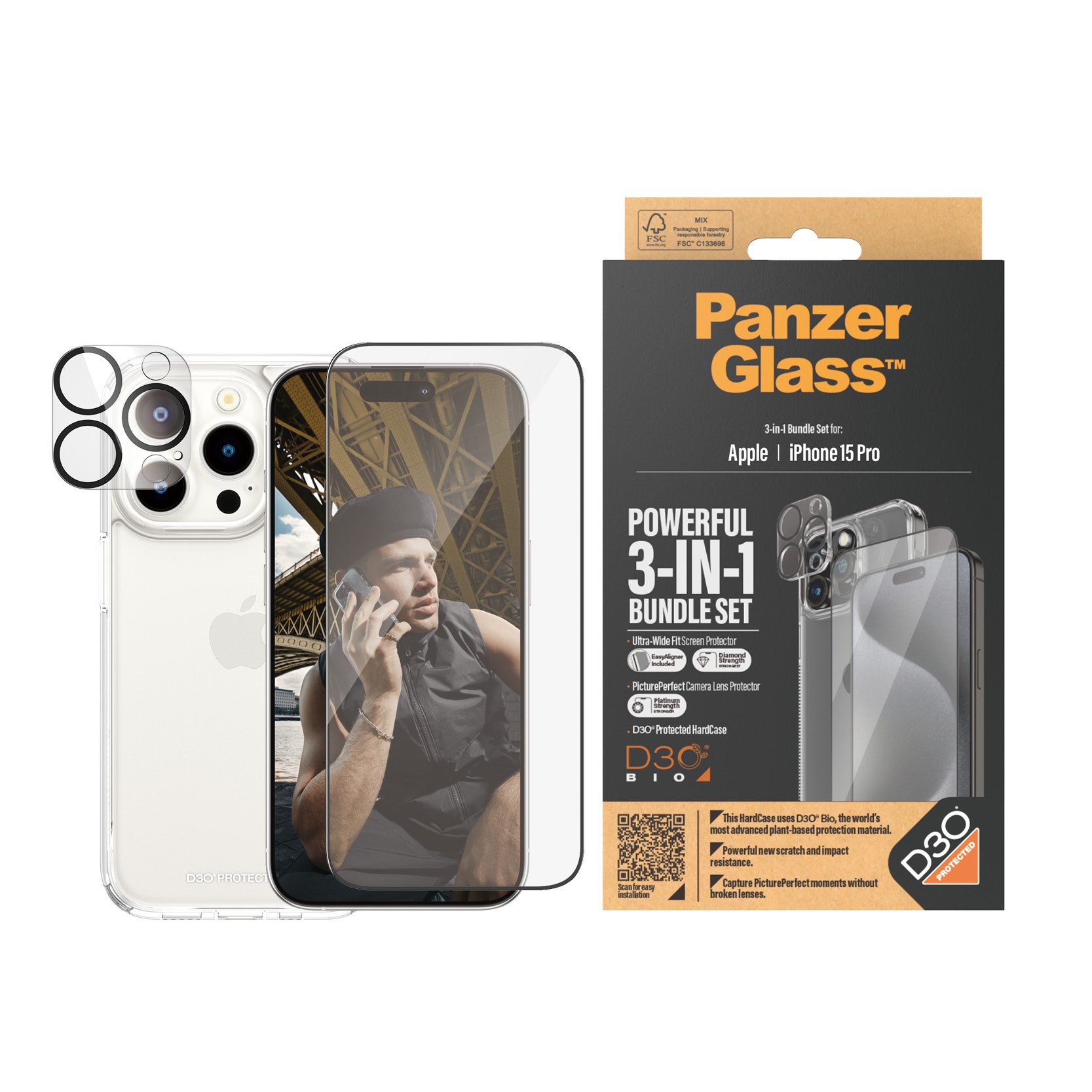 ™ | 3 I 1 Protection Pack | Apple Iphone 15 Pro fra Panzerglass