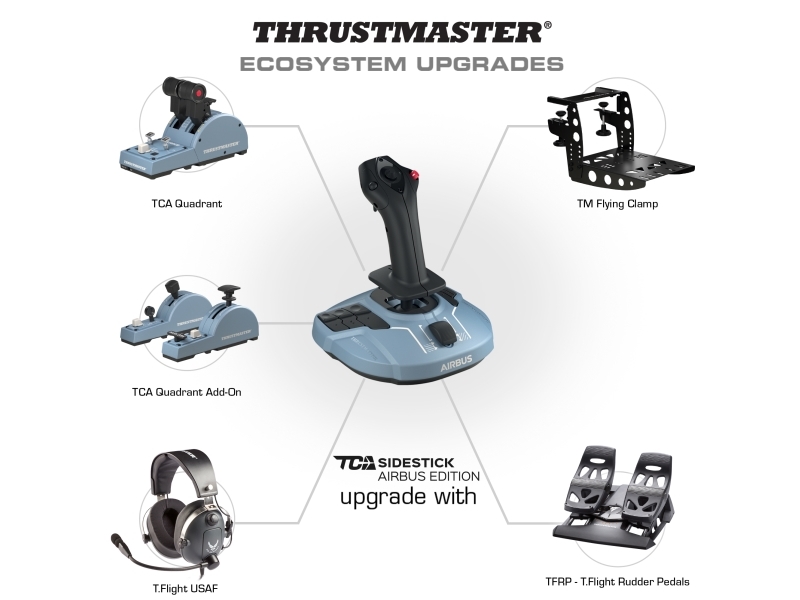 Civil Aviation Sidestick Airbus Edition   Joystick   17 Knapper   Kablet   For Pc fra Thrustmaster