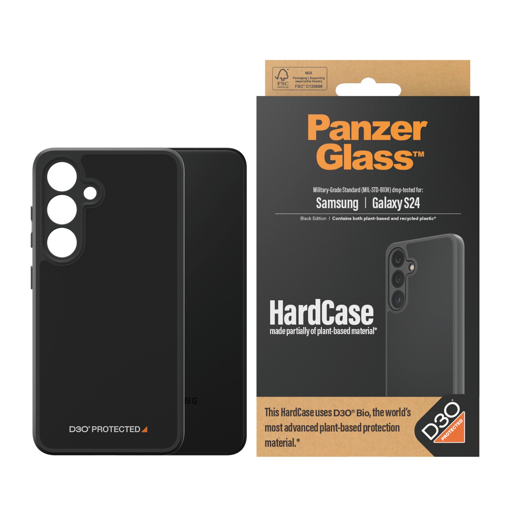 ™ | Hardcase   Bagsidecover   Sort | Galaxy S24 fra Panzerglass
